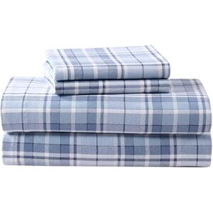 Laura Ashley Home Queen Sheets, Cotton Flannel Bedding Set, Brushed for Extra Softness & Comfort (Mulholland Plaid Blue, Queen) Laura Ashley Home Queen Sheets, Cotton Flannel Bedding Set, Brushed for Extra Softness & Comfort (Mulholland Plaid Blue, Queen)