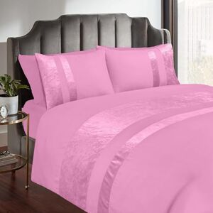 Casabella Luxury Crushed Velvet Panel Band Duvet Cover Sets with Pillow Case Single Duvet Cover Bedding Set – Pink Crush Velvet Single Duvet Cover Sets Casabella Luxury Crushed Velvet Panel Band Duvet Cover Sets with Pillow Case Single Duvet Cover Bedding Set – Pink Crush Velvet Single Duvet Cover Sets