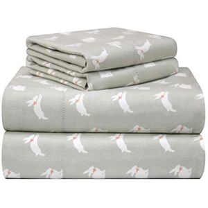 Pointehaven Twin XL Bunnies Flannel Cotton Sheet Set Pointehaven Twin XL Bunnies Flannel Cotton Sheet Set