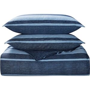 Nautica 100% Cotton Cozy & Soft, Durable & Breathable Striped Comforter Matching Shams, 3-Piece Bedding Set, Blue, Full/Queen Nautica 100% Cotton Cozy & Soft, Durable & Breathable Striped Comforter Matching Shams, 3-Piece Bedding Set, Blue, Full/Queen