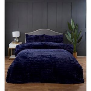 Rapport Home Chunky Ribbed Premium Luxury Faux Rabbit Fur Duvet Cover Set Kingsize Midnight Blue Soft and Warm Fluffy Bedding Set Rapport Home Chunky Ribbed Premium Luxury Faux Rabbit Fur Duvet Cover Set Kingsize Midnight Blue Soft and Warm Fluffy Bedding Set