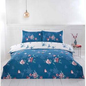 Rapport Home Hummingbird Floral Blue Single Duvet Cover Set Soft Easy Care Polyester Bedding with Pillowcase Rapport Home Hummingbird Floral Blue Single Duvet Cover Set Soft Easy Care Polyester Bedding with Pillowcase