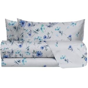 hermet Laura Biagiotti, Set of Double Bed Sheets Cotton, Patterned Bed Set, 100% Cotton, Top Sheet + Fitted Sheet + Pair of Pillowcases, Xanthe Avio hermet Laura Biagiotti, Set of Double Bed Sheets Cotton, Patterned Bed Set, 100% Cotton, Top Sheet + Fitted Sheet + Pair of Pillowcases, Xanthe Avio