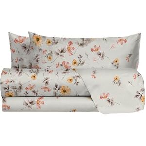 hermet Laura Biagiotti, Set of Double Bed Sheets Cotton, Patterned Bed Set, 100% Cotton, Top Sheet + Fitted Sheet + Pair of Pillowcases, Xanthe Peach hermet Laura Biagiotti, Set of Double Bed Sheets Cotton, Patterned Bed Set, 100% Cotton, Top Sheet + Fitted Sheet + Pair of Pillowcases, Xanthe Peach