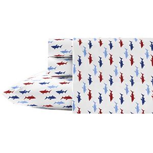 Nautica Sheet Set-100, Crisp & Cool, Lightweight & Moisture-Wicking Bedding, Cotton, Costazul Blue/Red/White, Twin Nautica Sheet Set-100, Crisp & Cool, Lightweight & Moisture-Wicking Bedding, Cotton, Costazul Blue/Red/White, Twin