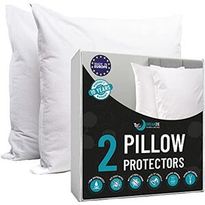 Dreamzie Pack of 2 Pillow Protector Waterproof with Zipper For Pillows 40 x 70 cm White Cotton Outer Cover Oeko Tex® Breathable, Hypoallergenic, Anti-Dust Mite, Anti-Bacterial Dreamzie Pack of 2 Pillow Protector Waterproof with Zipper For Pillows 40 x 70 cm White Cotton Outer Cover Oeko Tex® Breathable, Hypoallergenic, Anti-Dust Mite, Anti-Bacterial
