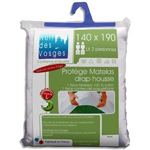 Nuit des Vosges 2035629 Arnaud Mattress protector Waterproof Cotton White 190 x 140 cm Nuit des Vosges 2035629 Arnaud Mattress protector Waterproof Cotton White 190 x 140 cm