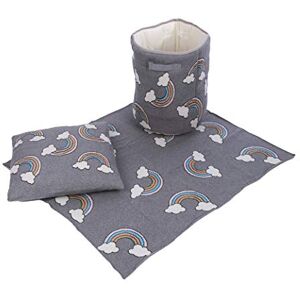 Penguin Home Set of Blanket 81x101 CM with Basket 35x41 CM and Cushion 45x45 CM, 100% Cotton, Blanket for Sofa Settees, Fluffy Sofa Throws, Warm, Cozy, Plush and Lightweight Rainbow Print Blanket set. Penguin Home Set of Blanket 81x101 CM with Basket 35x41 CM and Cushion 45x45 CM, 100% Cotton, Blanket for Sofa Settees, Fluffy Sofa Throws, Warm, Cozy, Plush and Lightweight Rainbow Print Blanket set.