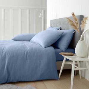 Catherine Lansfield Blue Brushed Cotton Duvet Cover Bedding Set Catherine Lansfield Blue Brushed Cotton Duvet Cover Bedding Set
