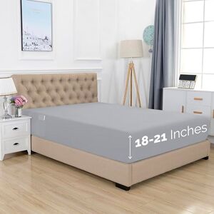 Elegant Comfort 1500 Premium Hotel Quality 18-21 Inches Deep Extra Deep Pocket Single Fitted Sheet for High Mattress, Luxury and Softest, Smart Pocket Wrinkle Free, King, Silver Elegant Comfort 1500 Premium Hotel Quality 18-21 Inches Deep Extra Deep Pocket Single Fitted Sheet for High Mattress, Luxury and Softest, Smart Pocket Wrinkle Free, King, Silver