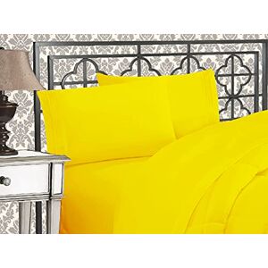 Elegant Comfort Luxurious 1500 Thread Count Egyptian Quality Three Line Embroidered Softest Premium Hotel Quality 4-Piece Bed Sheet Set, Wrinkle and Fade Resistant, California King, Yellow Elegant Comfort Luxurious 1500 Thread Count Egyptian Quality Three Line Embroidered Softest Premium Hotel Quality 4-Piece Bed Sheet Set, Wrinkle and Fade Resistant, California King, Yellow