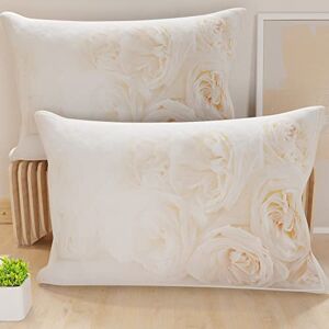 PETTI Artigiani Italiani Bed Pillowcases, Pair of Pillowcases 50 x 80 cm, Pillow Case, Hypoallergenic Microfibre Pillowcases, Made in Italy, White Floral Pillowcases PETTI Artigiani Italiani Bed Pillowcases, Pair of Pillowcases 50 x 80 cm, Pillow Case, Hypoallergenic Microfibre Pillowcases, Made in Italy, White Floral Pillowcases