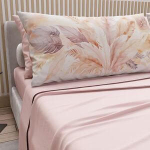PETTI Artigiani Italiani Cotton Sheets with Pillowcases in Digital Print, Double Sheet, Complete Bed Set with Powder Palm Pattern, 100% Made in Italy PETTI Artigiani Italiani Cotton Sheets with Pillowcases in Digital Print, Double Sheet, Complete Bed Set with Powder Palm Pattern, 100% Made in Italy