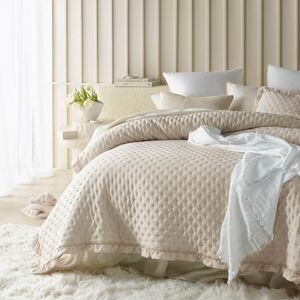 Room99 Molly Elegant Cream Bedspread - Bed or Sofa Throw Room99 Molly Elegant Cream Bedspread - Bed or Sofa Throw