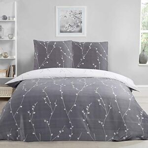 Sleepdown Willow Floral Grey Ultra Soft Easy Care Hypoallergenic Printed White Reversible Duvet Cover Quilt Bedding Set 200cm x 200cm + 2 Pillowcases 80cm x 80cm Sleepdown Willow Floral Grey Ultra Soft Easy Care Hypoallergenic Printed White Reversible Duvet Cover Quilt Bedding Set 200cm x 200cm + 2 Pillowcases 80cm x 80cm
