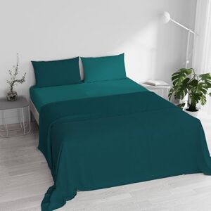 Italian Bed Linen Double Bed Sheet Set, 100% Natural Cotton, Made in Italy – Complete Bed Set, Fitted Sheet, Top Sheet 240 x 300 cm and Pillowcases with Inner Flap, Petrol Green/Bottle Green Italian Bed Linen Double Bed Sheet Set, 100% Natural Cotton, Made in Italy – Complete Bed Set, Fitted Sheet, Top Sheet 240 x 300 cm and Pillowcases with Inner Flap, Petrol Green/Bottle Green