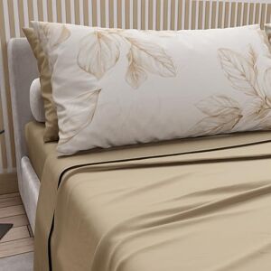 PETTI Artigiani Italiani Double Bed Sheets Cotton with Pillowcases in Digital Print, Complete Sheet for Double Bed Maxi Floral Pattern 150 Taupe, 100% Made in Italy PETTI Artigiani Italiani Double Bed Sheets Cotton with Pillowcases in Digital Print, Complete Sheet for Double Bed Maxi Floral Pattern 150 Taupe, 100% Made in Italy