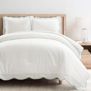Lush Decor Coastal Chic Scallop Edge Comforter Set Blue/White 3 Piece Set Full/Queen Soft Elegant Affordable Luxury Bedding Set Lush Decor Coastal Chic Scallop Edge Comforter Set Blue/White 3 Piece Set Full/Queen Soft Elegant Affordable Luxury Bedding Set