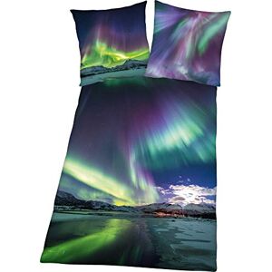 Herding Young Collection Bedding set, Polar lights reversible motif, Pillow case 80 x 80 cm, Duvet cover 135 x 200 cm, With easy zip, Cotton/Renforcé Herding Young Collection Bedding set, Polar lights reversible motif, Pillow case 80 x 80 cm, Duvet cover 135 x 200 cm, With easy zip, Cotton/Renforcé