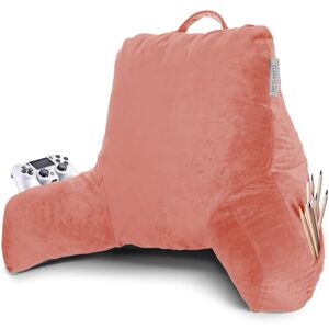 Clara Clark Reading Pillow, Standard Back Pillow for Sitting Up in Bed, Memory Foam Back Support Pillow, Reading Pillows for Sitting in Bed, Misty Rose Sit Up Cushion with Pockets Clara Clark Reading Pillow, Standard Back Pillow for Sitting Up in Bed, Memory Foam Back Support Pillow, Reading Pillows for Sitting in Bed, Misty Rose Sit Up Cushion with Pockets