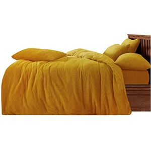 GC GAVENO CAVAILIA Teddy Fleece Duvet Cover Set Single – Super Soft Fluffy Bedding with Matching Pillowcase Cuddly Warm Quilt Cover Easy Care Fluffy Bed Set Ideal for Winter Comfort Ochre GC GAVENO CAVAILIA Teddy Fleece Duvet Cover Set Single – Super Soft Fluffy Bedding with Matching Pillowcase Cuddly Warm Quilt Cover Easy Care Fluffy Bed Set Ideal for Winter Comfort Ochre