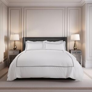 Emma Barclay Mayfair - Embroidered Duvet Set with Oxford Pillowcase in Graphite - Super King Bed Emma Barclay Mayfair - Embroidered Duvet Set with Oxford Pillowcase in Graphite - Super King Bed