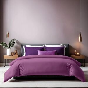 Violet Double Quilt Cover - 155TC, Cotton, Button Closure Violet Double Quilt Cover - 155TC, Cotton, Button Closure