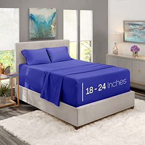 Nestl Bed Linen Set, Royal Blue, Deep Pocket King Size Sheets, 4 Piece Set Nestl Bed Linen Set, Royal Blue, Deep Pocket King Size Sheets, 4 Piece Set