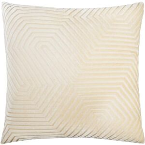Paoletti Evoke Velvet Feather Filled Cushion – Luxurious Chevron Pattern Decorative Square Pillow With Filling (Ivory 55x55cm) Paoletti Evoke Velvet Feather Filled Cushion – Luxurious Chevron Pattern Decorative Square Pillow With Filling (Ivory 55x55cm)