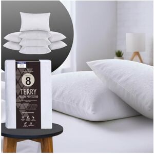 GC GAVENO CAVAILIA Pack of 4 Terry Towel Pillow Protector -Waterproof Pillow Protectors Anti Allergy Towelling Pillow Cover Soft & Breathable Pillow Protectors White GC GAVENO CAVAILIA Pack of 4 Terry Towel Pillow Protector -Waterproof Pillow Protectors Anti Allergy Towelling Pillow Cover Soft & Breathable Pillow Protectors White