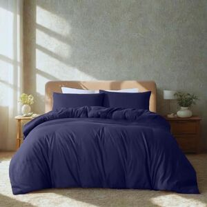 Komfortec Premium Bed Linen 240 x 220 cm with 2 Pillowcases 40 x 80 cm Brushed Microfibre Set Dark Blue Komfortec Premium Bed Linen 240 x 220 cm with 2 Pillowcases 40 x 80 cm Brushed Microfibre Set Dark Blue