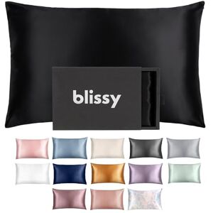BLISSY Silk Pillowcase - Mulberry Silk - 22 Momme - Black - High-Quality BLISSY Silk Pillowcase - Mulberry Silk - 22 Momme - Black - High-Quality