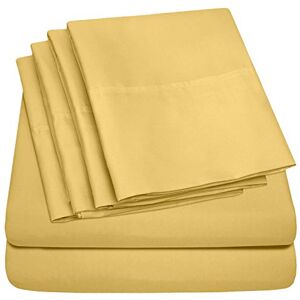 Sweet Home Collection Full Size Bed Sheets 6 Piece 1500 Supreme Collection Fine Brushed Microfiber Deep Pocket Full Sheet Set Bedding 2 Extra Pillow Cases, Great Value, Full, Yellow Sweet Home Collection Full Size Bed Sheets 6 Piece 1500 Supreme Collection Fine Brushed Microfiber Deep Pocket Full Sheet Set Bedding 2 Extra Pillow Cases, Great Value, Full, Yellow