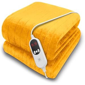 Purus Gold Heated Throw Electric Blanket, 160 x 120cm Heated Blanket Machine Washable Soft Micro Fleece Electric Throw Overblanket with 12HR Timer and 9x Control Heat Settings Purus Gold Heated Throw Electric Blanket, 160 x 120cm Heated Blanket Machine Washable Soft Micro Fleece Electric Throw Overblanket with 12HR Timer and 9x Control Heat Settings