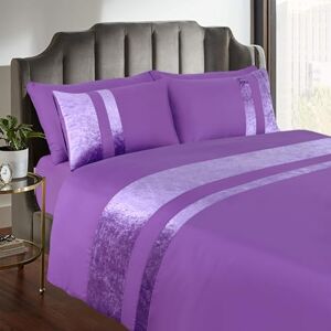 Casabella Luxury Crushed Velvet Panel Band Duvet Cover Sets with Pillow Case Double Duvet cover Bedding Set – Purple Crush Velvet Double Duvet Cover Sets Casabella Luxury Crushed Velvet Panel Band Duvet Cover Sets with Pillow Case Double Duvet cover Bedding Set – Purple Crush Velvet Double Duvet Cover Sets