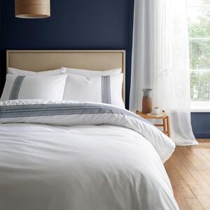 Bianca Remy Embroidery 200 Thread Count Cotton Super King Duvet Cover Set with Pillowcases White Blue Bianca Remy Embroidery 200 Thread Count Cotton Super King Duvet Cover Set with Pillowcases White Blue