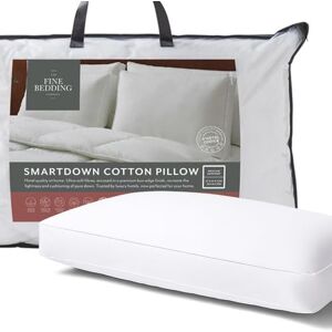 The Fine Bedding Company SmartDown Cotton Pillow – Medium Pillow with Smartdown Clusters, 100% Cotton Cover and Sustainable Comfort, Hypoallergenic, Machine Washable – Single (1 Pack) The Fine Bedding Company SmartDown Cotton Pillow – Medium Pillow with Smartdown Clusters, 100% Cotton Cover and Sustainable Comfort, Hypoallergenic, Machine Washable – Single (1 Pack)