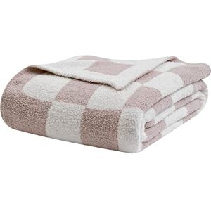 bearberry Fuzzy Checkerboard Grid Throw Blanket Knitted Soft Cozy Warm Microfiber Blanket Decor for Couch Sofa Bed Travel Home (Cream, 50''x60'') bearberry Fuzzy Checkerboard Grid Throw Blanket Knitted Soft Cozy Warm Microfiber Blanket Decor for Couch Sofa Bed Travel Home (Cream, 50''x60'')