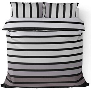 Rapport Home Soho Black Stripe Duvet Cover Quilt Bedding Set, 3pieces, Black White Grey, Double Size by Rapport Rapport Home Soho Black Stripe Duvet Cover Quilt Bedding Set, 3pieces, Black White Grey, Double Size by Rapport