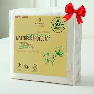 MATTSHIELD ORIGINAL Deluxe Waterproof Organic Mattress Protector Certified Organic Cotton Breathable Mattress Pad Cover New 280 GSM Comfort Jersey Cotton Skirt Fitted Comfort (King) MATTSHIELD ORIGINAL Deluxe Waterproof Organic Mattress Protector Certified Organic Cotton Breathable Mattress Pad Cover New 280 GSM Comfort Jersey Cotton Skirt Fitted Comfort (King)