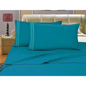 Elegant Comfort 1500 Thread Count Egyptian Quality 4-Piece Bed Sheet Sets with Deep Pockets, Queen, Turqouise Elegant Comfort 1500 Thread Count Egyptian Quality 4-Piece Bed Sheet Sets with Deep Pockets, Queen, Turqouise