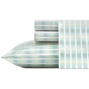 Tommy Bahama Sheet Set-100, Crisp & Cool, Lightweight & Moisture-Wicking Bedding, Cotton, Off the Grid Green/Blue/White, King Tommy Bahama Sheet Set-100, Crisp & Cool, Lightweight & Moisture-Wicking Bedding, Cotton, Off the Grid Green/Blue/White, King