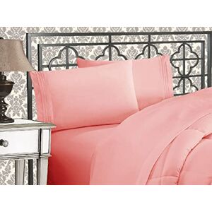 Elegant Comfort Luxurious 1500 Thread Count Egyptian Quality Three Line Embroidered Softest Premium Hotel Quality 4-Piece Bed Sheet Set, Wrinkle and Fade Resistant, California King, Dusty Rose Elegant Comfort Luxurious 1500 Thread Count Egyptian Quality Three Line Embroidered Softest Premium Hotel Quality 4-Piece Bed Sheet Set, Wrinkle and Fade Resistant, California King, Dusty Rose
