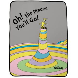 Franco Collectibles Dr. Seuss “ Oh The Places You’ll go” Bedding Super Soft Micro Raschel Throw, 46 in x 60 in, (Official Licensed Product) Franco Collectibles Dr. Seuss “ Oh The Places You’ll go” Bedding Super Soft Micro Raschel Throw, 46 in x 60 in, (Official Licensed Product)