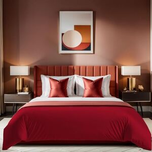 Premium Ranforce Double Quilt Cover - Claret Red - Cotton Premium Ranforce Double Quilt Cover - Claret Red - Cotton