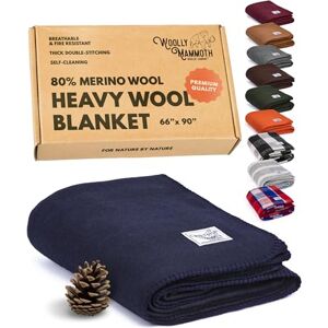 Woolly Mammoth Woolen Company Picnic Blanket 66 x 90 in, Navy Blue Wool Extra Thick Merino Wool Camping Quilt & Waterproof Picnic Throw Thermal Extra Warm Giant Outdoor Camping Blanket Woolly Mammoth Woolen Company Picnic Blanket 66 x 90 in, Navy Blue Wool Extra Thick Merino Wool Camping Quilt & Waterproof Picnic Throw Thermal Extra Warm Giant Outdoor Camping Blanket