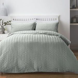 Serene Duck Egg Blue Seersucker Duvet Super King Size (260 x 220cm) Soft Touch Textured, Railroad Stripe Effect Serene Duck Egg Blue Seersucker Duvet Super King Size (260 x 220cm) Soft Touch Textured, Railroad Stripe Effect