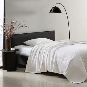 Vera Wang Blanket Designer Cotton Bedding, Medium Weight Home Decor for All Seasons, King, All Over Rib White Vera Wang Blanket Designer Cotton Bedding, Medium Weight Home Decor for All Seasons, King, All Over Rib White