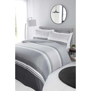Rapport Home Chicago Grey Striped Double Microfibre Duvet Cover Set Non Iron 180 TC Bedding Rapport Home Chicago Grey Striped Double Microfibre Duvet Cover Set Non Iron 180 TC Bedding