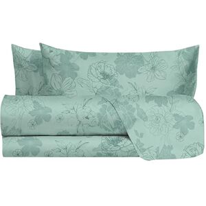 hermet Laura Biagiotti, Set of Double Bed Sheets Cotton, Patterned Bed Set, 100% Cotton, Top Sheet + Fitted Sheet + Pair of Pillowcases, Tesia Sage hermet Laura Biagiotti, Set of Double Bed Sheets Cotton, Patterned Bed Set, 100% Cotton, Top Sheet + Fitted Sheet + Pair of Pillowcases, Tesia Sage